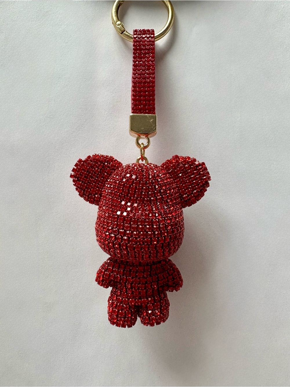 ✨Rhinestone Big Head Bear Bag Charm Glamorous Bear✨ Ruby Red